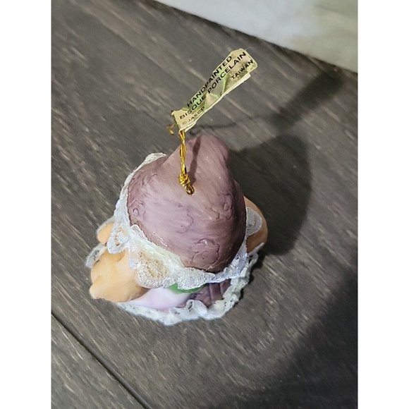 Jasco Caring Critters Chimer Ornament Bisque Porcelain Cat Mom Kitten Taiwan Vtg - Picture 5 of 9